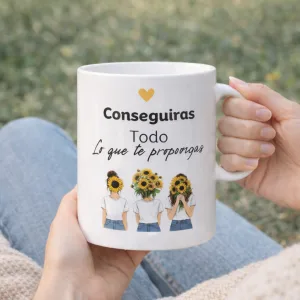 Taza puedes con todo lo que te propongas girasol - taza con ilustracion