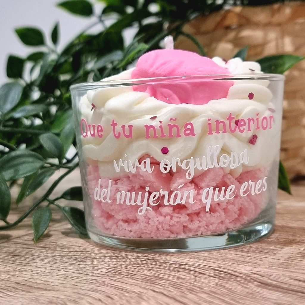 Vela chicle de fresa y nata - Vela gourmet