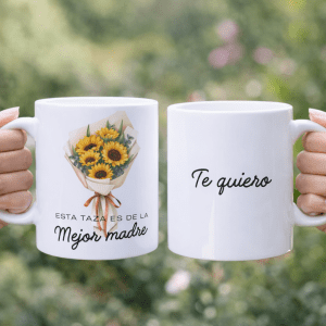 Taza para la mejor madre con girasol