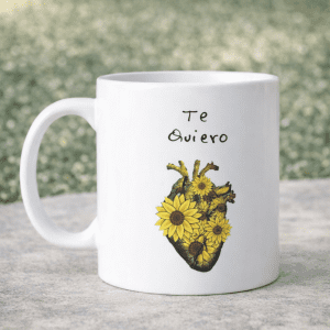 Taza Te quiero con girasoles