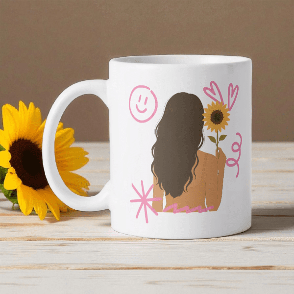 Taza nunca dejes de brillar con girasol