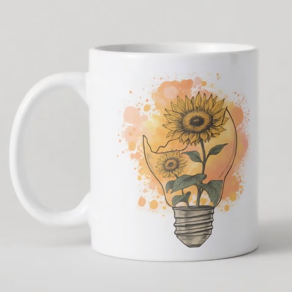 Taza Meraki con girasoles