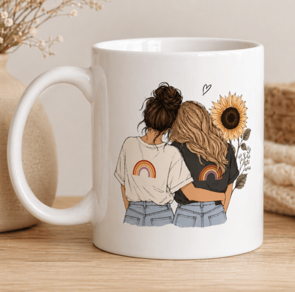 Taza ilustración LGTB girasol