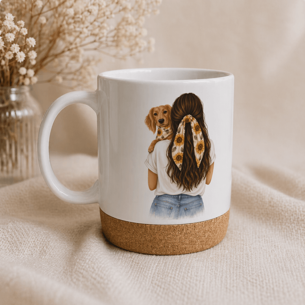 taza personalizada mascota girasoles
