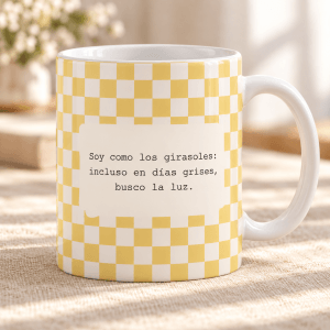 Taza soy como los girasoles amarilla